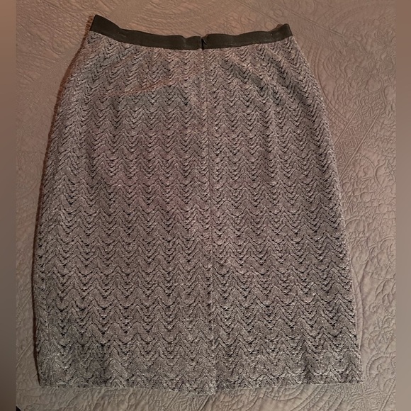 NWT Ann Taylor Straight Woven Overlay Skirt w Black Lining - Picture 2 of 5